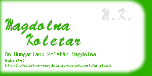 magdolna koletar business card