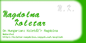 magdolna koletar business card